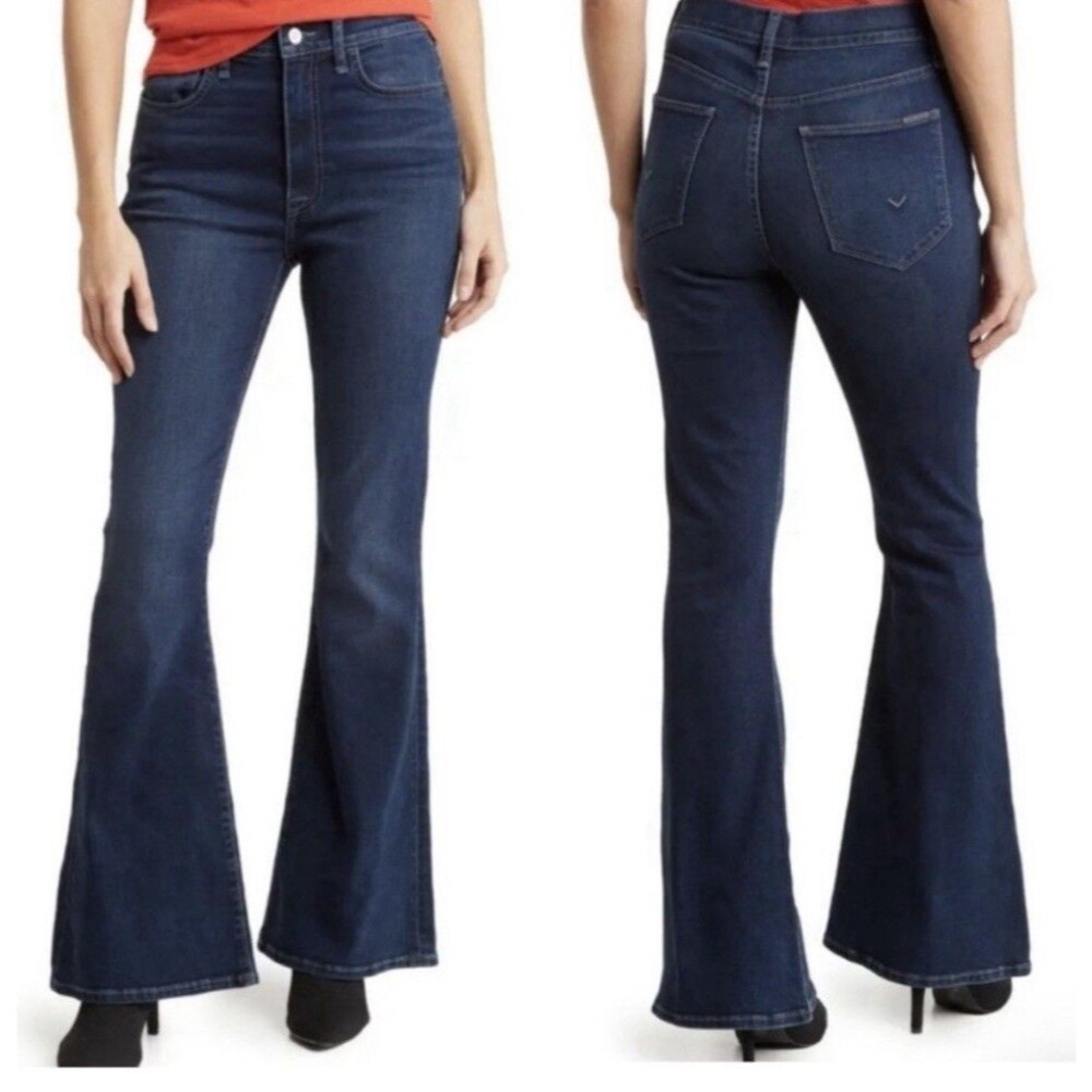 Hudson Heidi High-Rise Flare Petite Alma Women’s Size 30 Stretch Blue Jeans